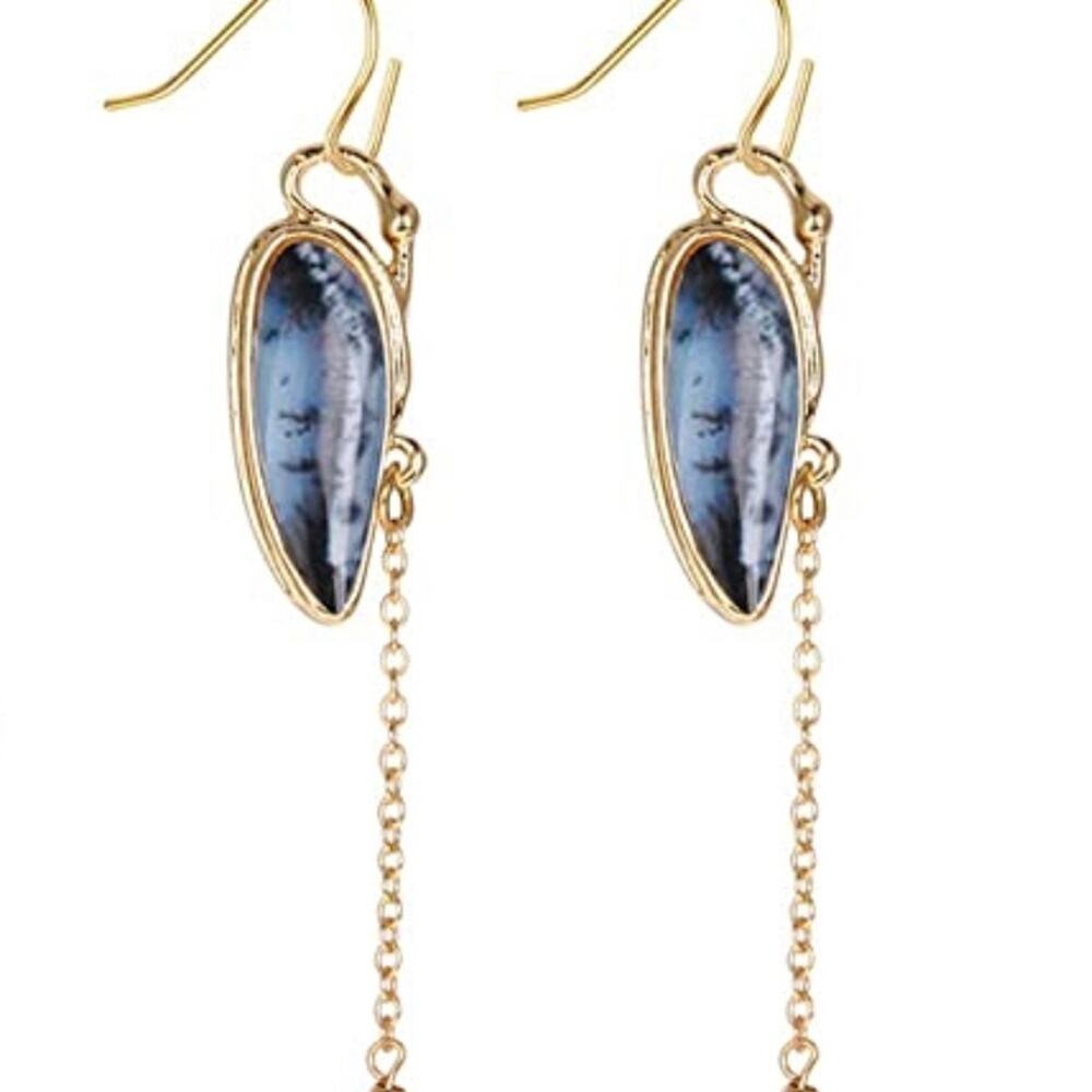 Green Enamel Drop Earrings
